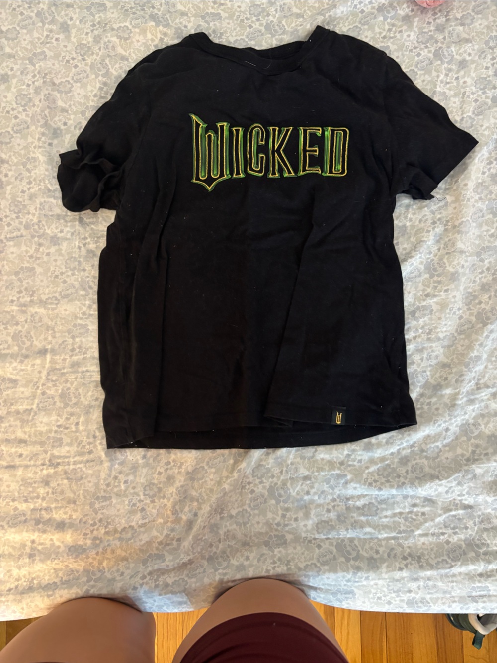 Old Navy Black 'Wicked' Graphic Short Sleeve Tee with Green Accent